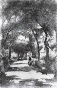 Lesser Ury Markische Dorfstrabe oil painting
